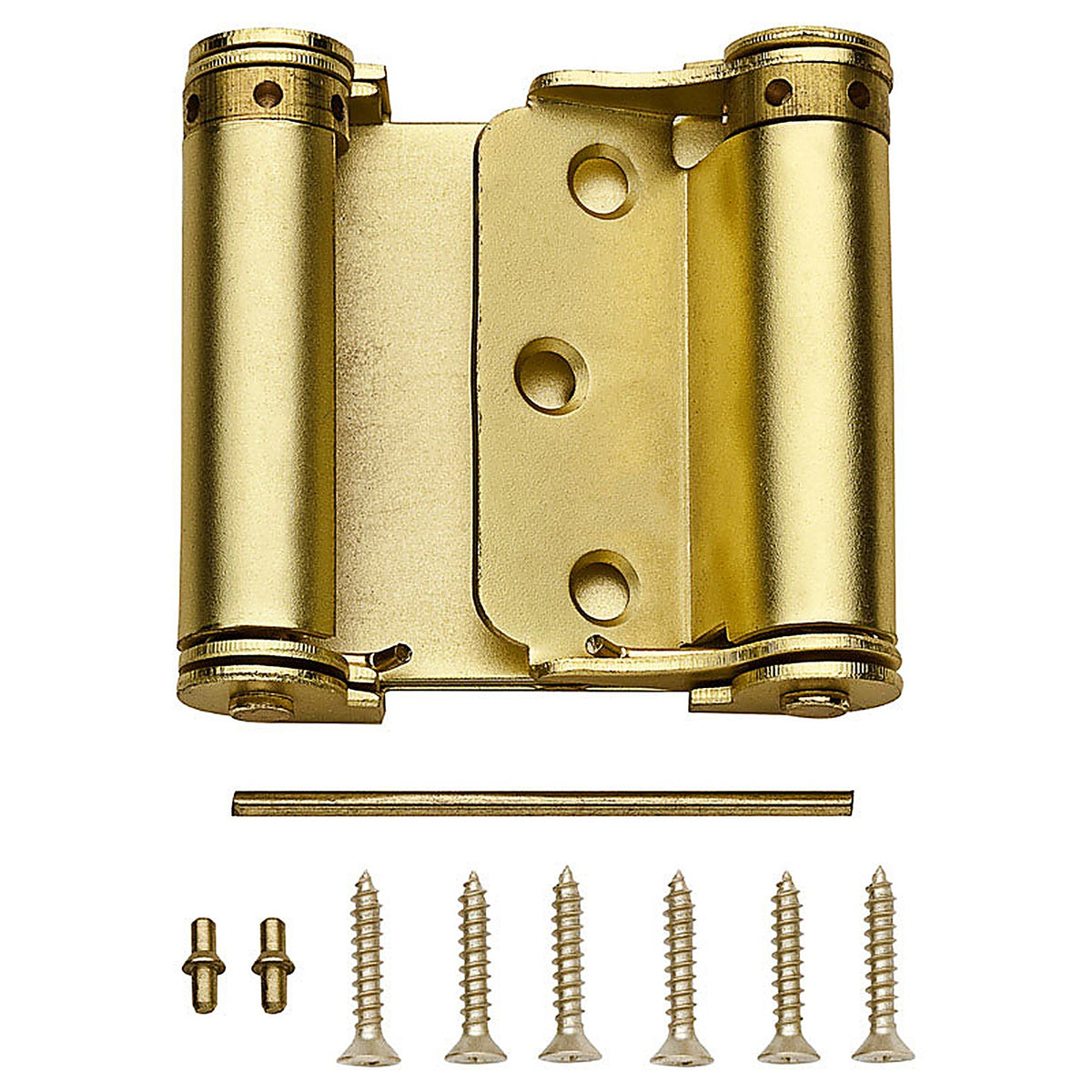 National Hardware - N100-049 - 3 in. L Satin Brass Double-Acting Spring Hinge - 1/Pack