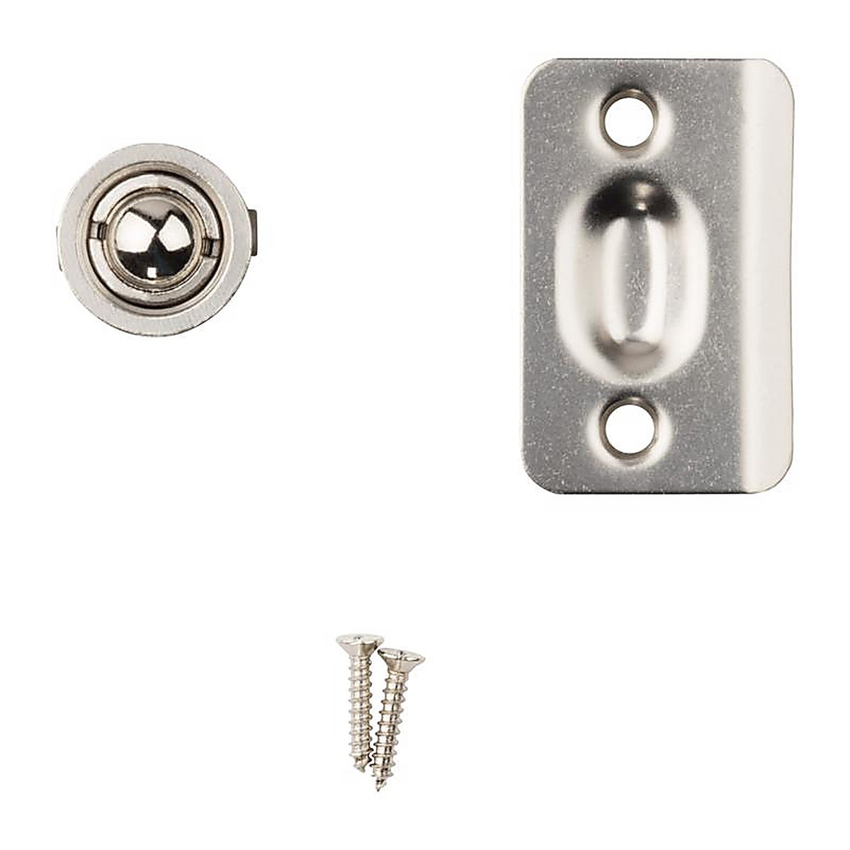 National Hardware - N830-107 - Satin Nickel Steel Drive-In Ball Catch - 1/Pack