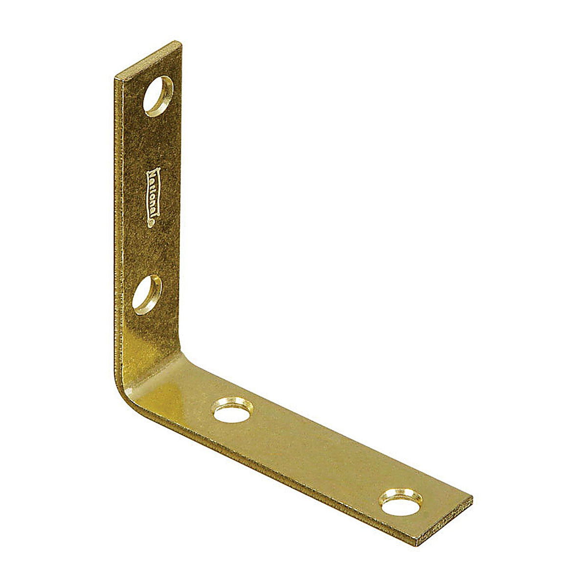 National Hardware - N190-850 - 3 in. H x 0.75 in. W x 0.11 in. D Brass-Plated Steel Inside Corner Brace