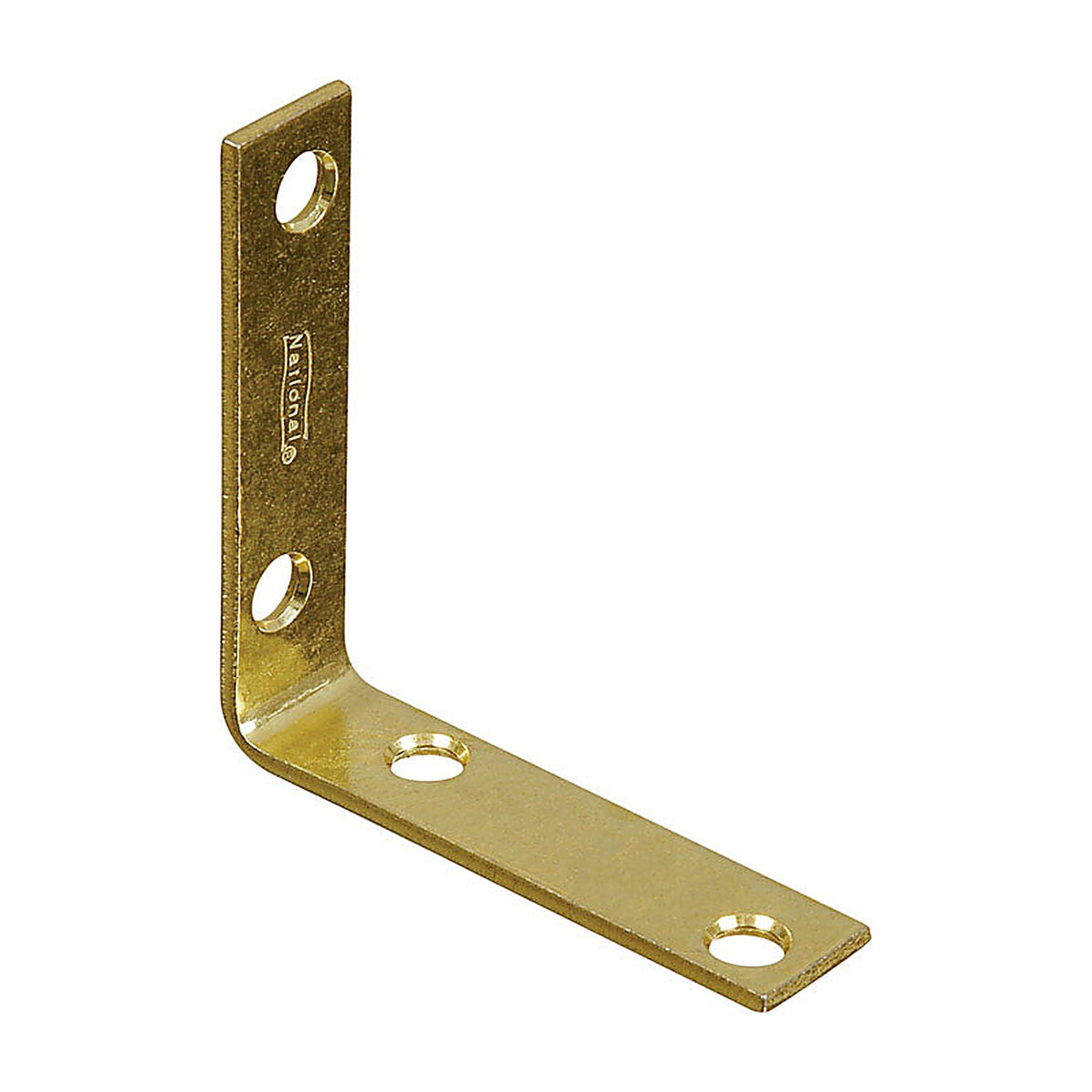 National Hardware - N190-843 - 2.5 in. H x 0.63 in. W x 0.08 in. D Brass-Plated Steel Inside Corner Brace