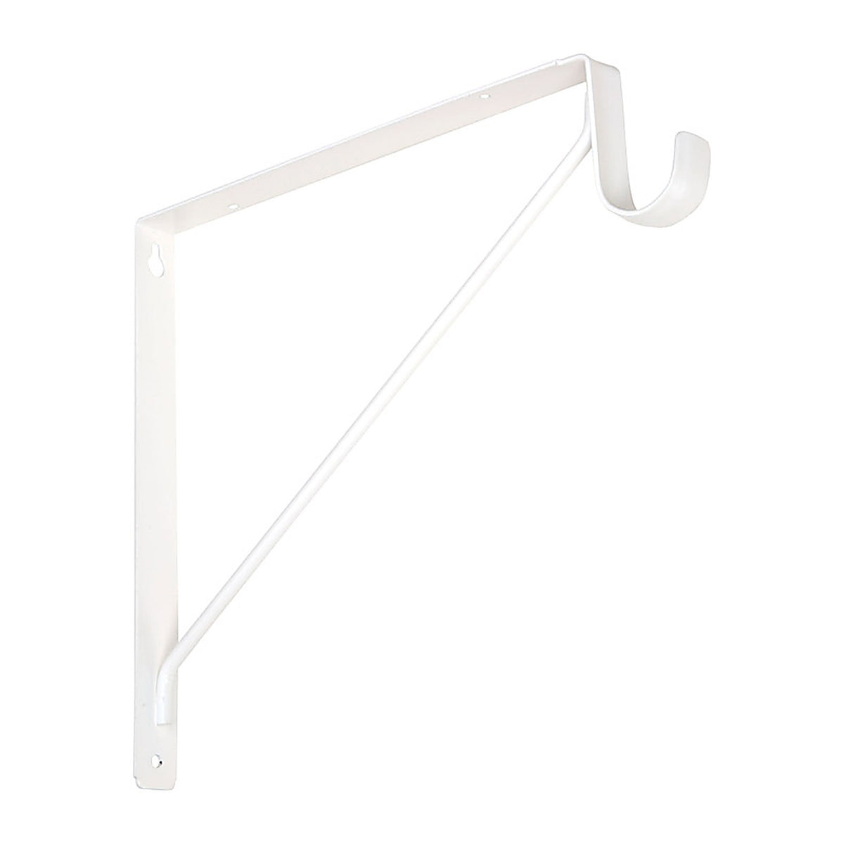 National Hardware - N224-428 - White Steel Shelf/Rod Bracket 12.45 in. L 125 lb.