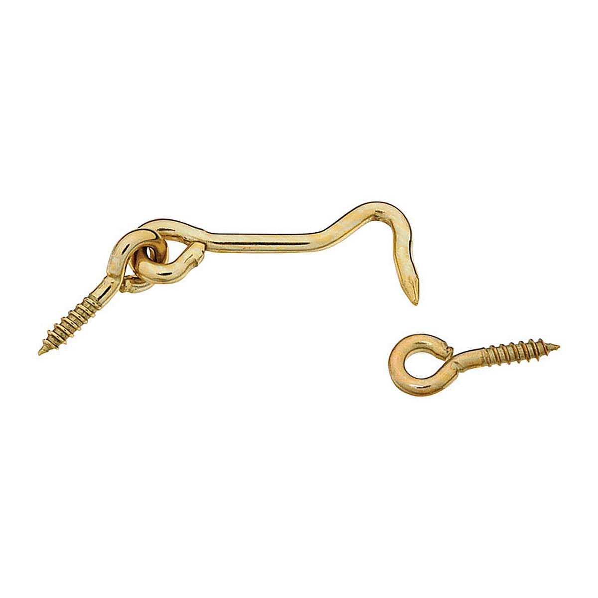 National Hardware - N118-117 - Gold Solid Brass 2 in. L Hook and Eye 1 pk