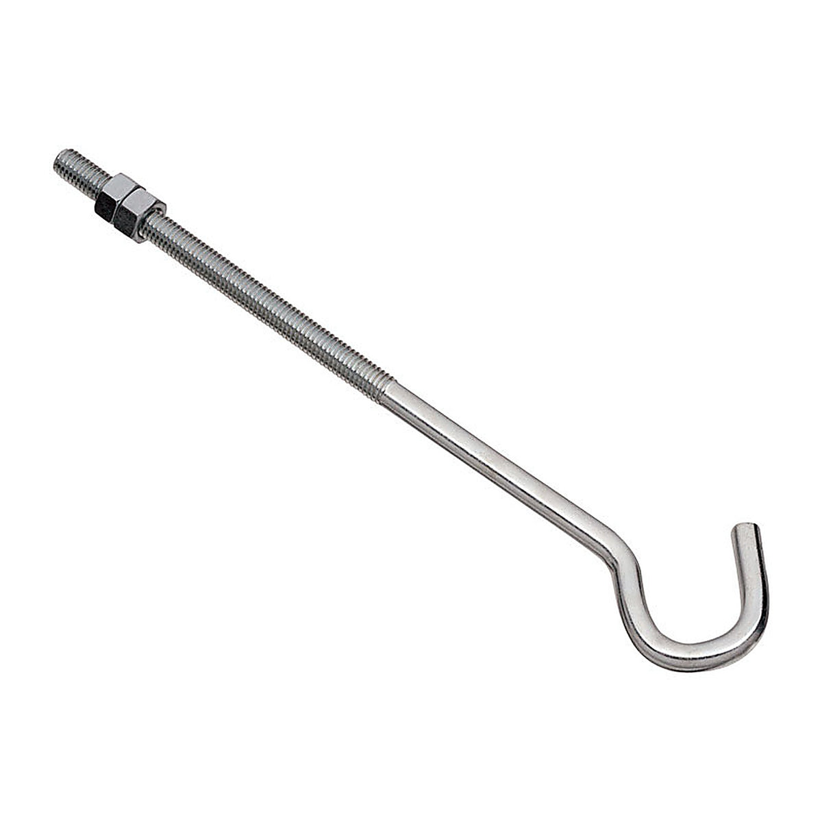 National Hardware - N221-705 - Zinc-Plated Silver Steel 10 in. L Hook Bolt 135 lb 1 pk