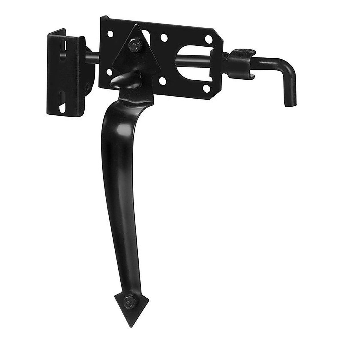 National Hardware - N178-616 - 10.4 in. H Black Steel Left or Right Handed Ornamental Gate Latch