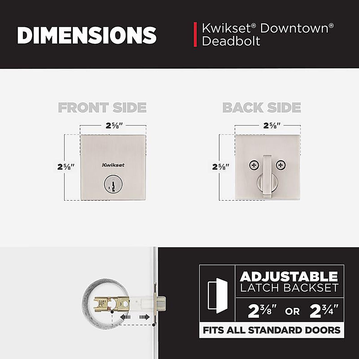 Kwikset - 92580-018 - SmartKey Satin Nickel Steel Deadbolt