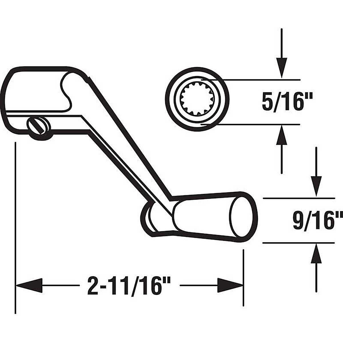 Prime-Line - H 3532 - Painted Bronze Zinc Single-Arm Casement Operator Crank Handle For Universal