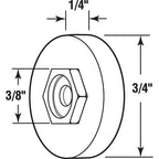 Prime-Line - B 629 - 3/4 in. D X 0.75 in. L Nylon Roller Assembly 2 pk