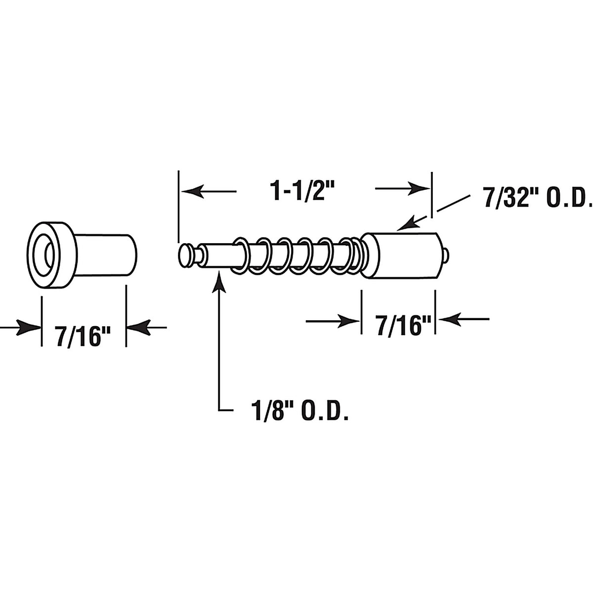 Prime-Line - L 5785 - Black Window Screen Plunger Latch 0.22 in. W X 1.5 in. L For Wood Window 6 pk