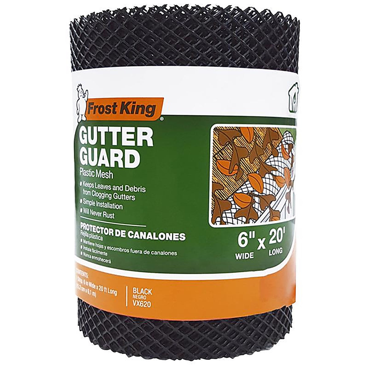 Frost King - VX620 - 6 in. W x 240 in. L Black Plastic Gutter Guard