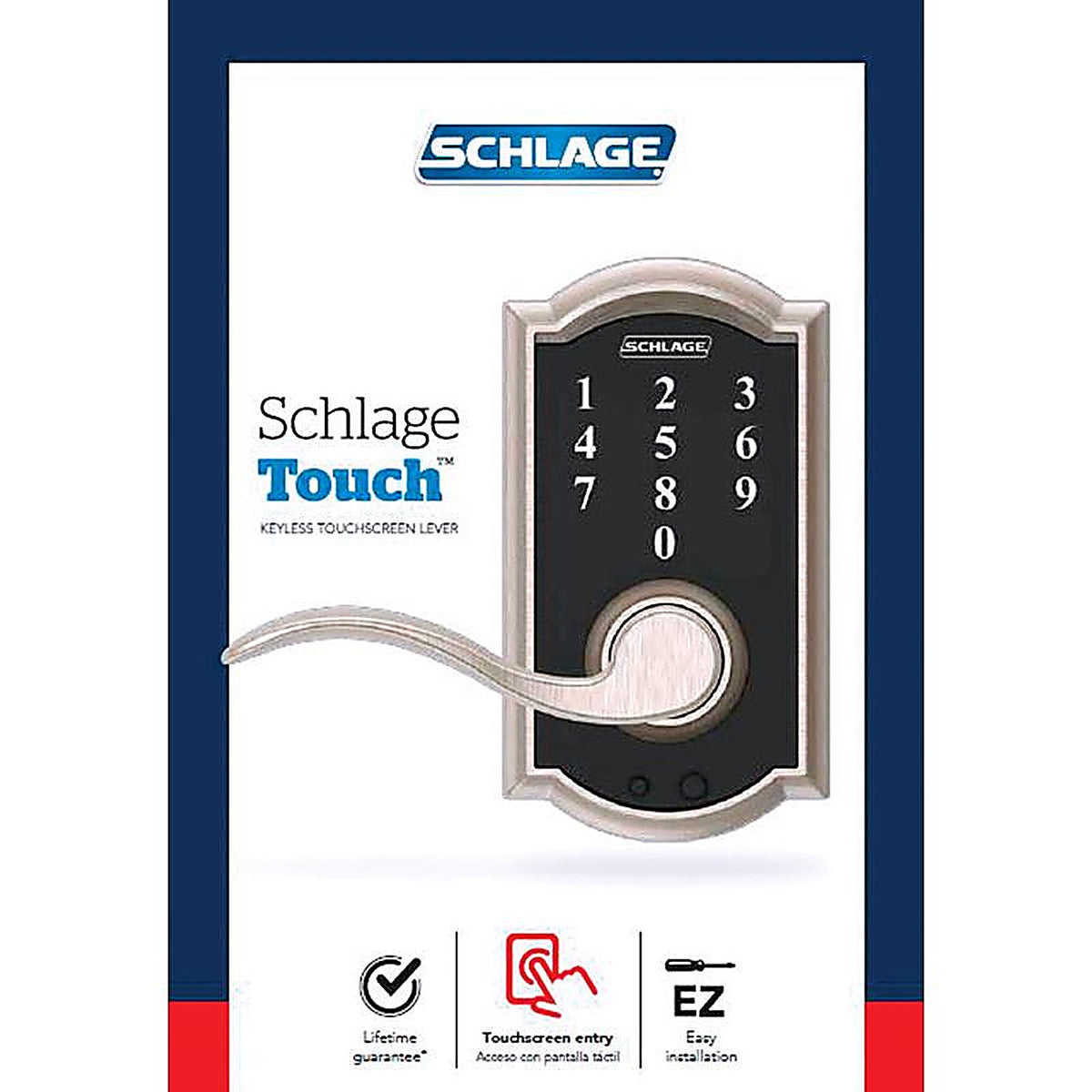 Schlage - FE695VCAM619ACC - Satin Nickel Steel Electric Touch Screen Entry Lock