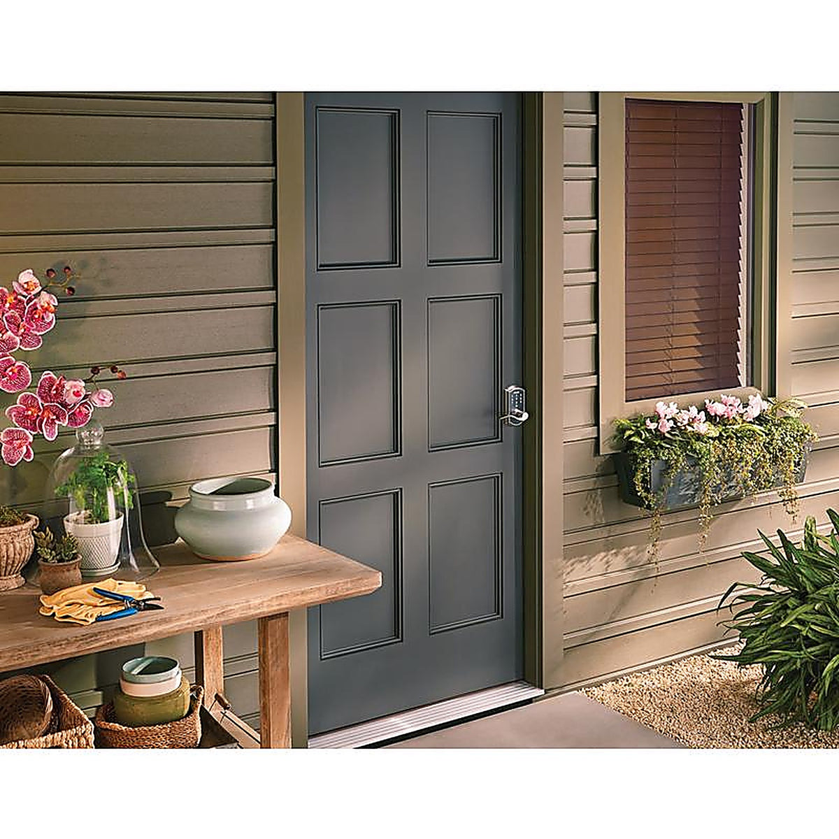 Schlage - FE695VCAM619ACC - Satin Nickel Steel Electric Touch Screen Entry Lock