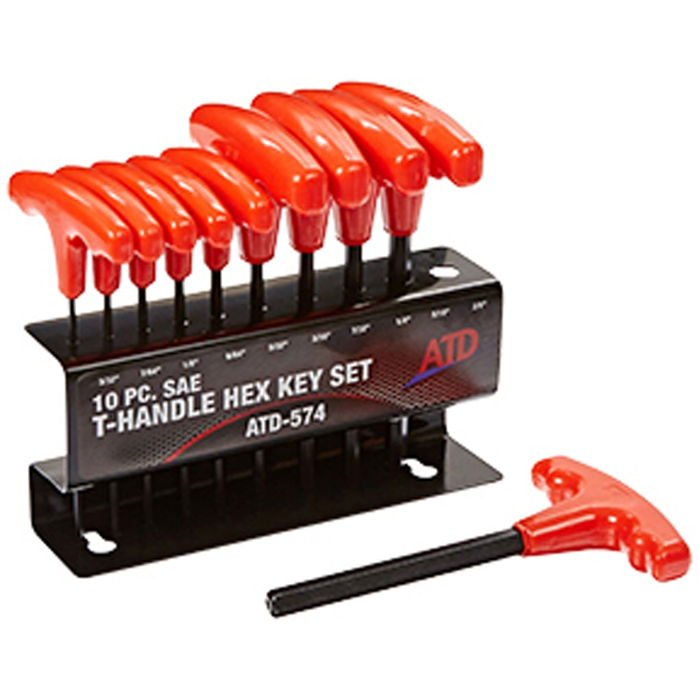 ATD - 574 - 10 Pc. SAE T-Handle Hex Key Set