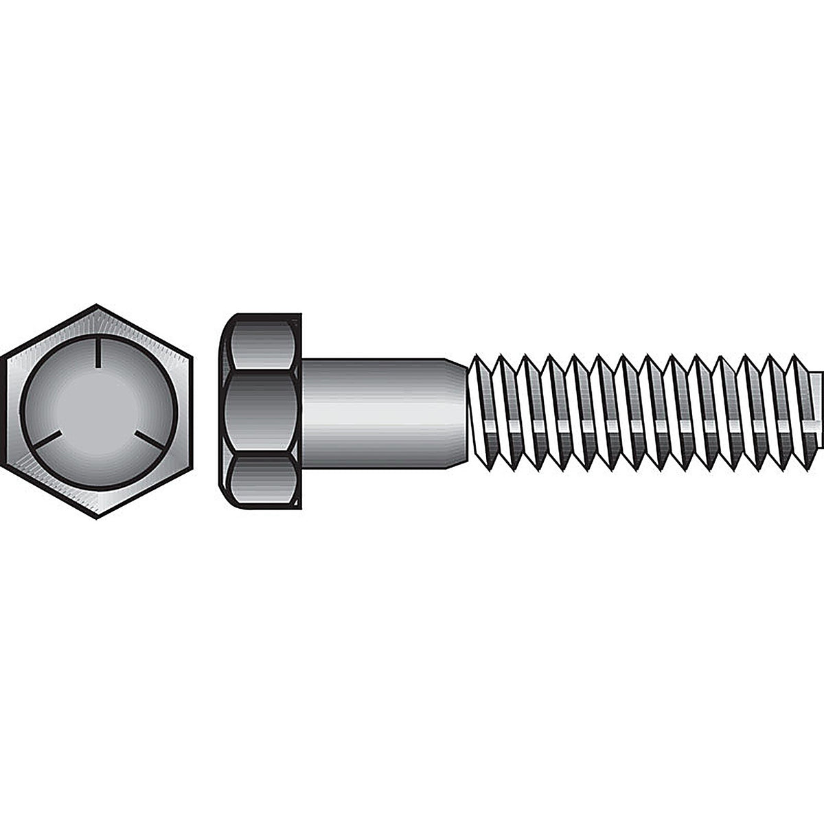 Hillman - 200204 - 7/16 in. D X 4 in. L Heat Treated Zinc Steel Hex Head Cap Screw 25 pk