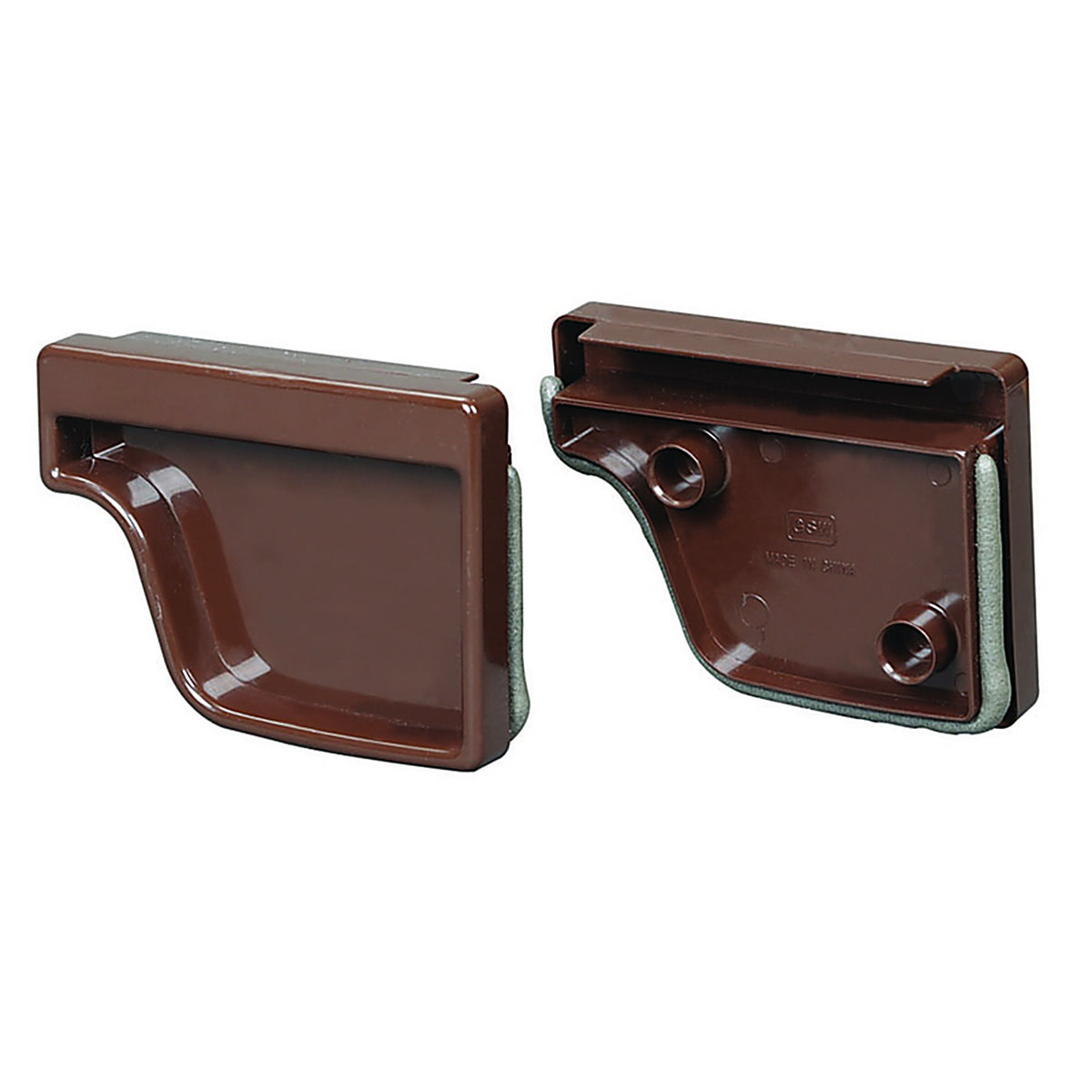 Amerimax - M1611 - 2 in. H x 3.5 in. W x 4.6 in. L Brown Vinyl Traditional Gutter End Cap Set
