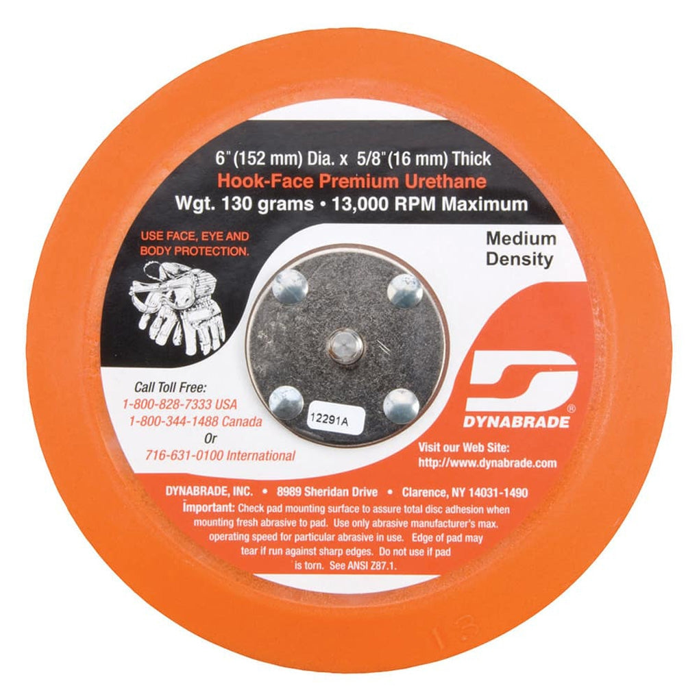 DYNABRADE - 57764 - 6 in (152 mm) Dia. Non-Vacuum Gear-Driven Disc Pad, Hook-Face, Short Nap