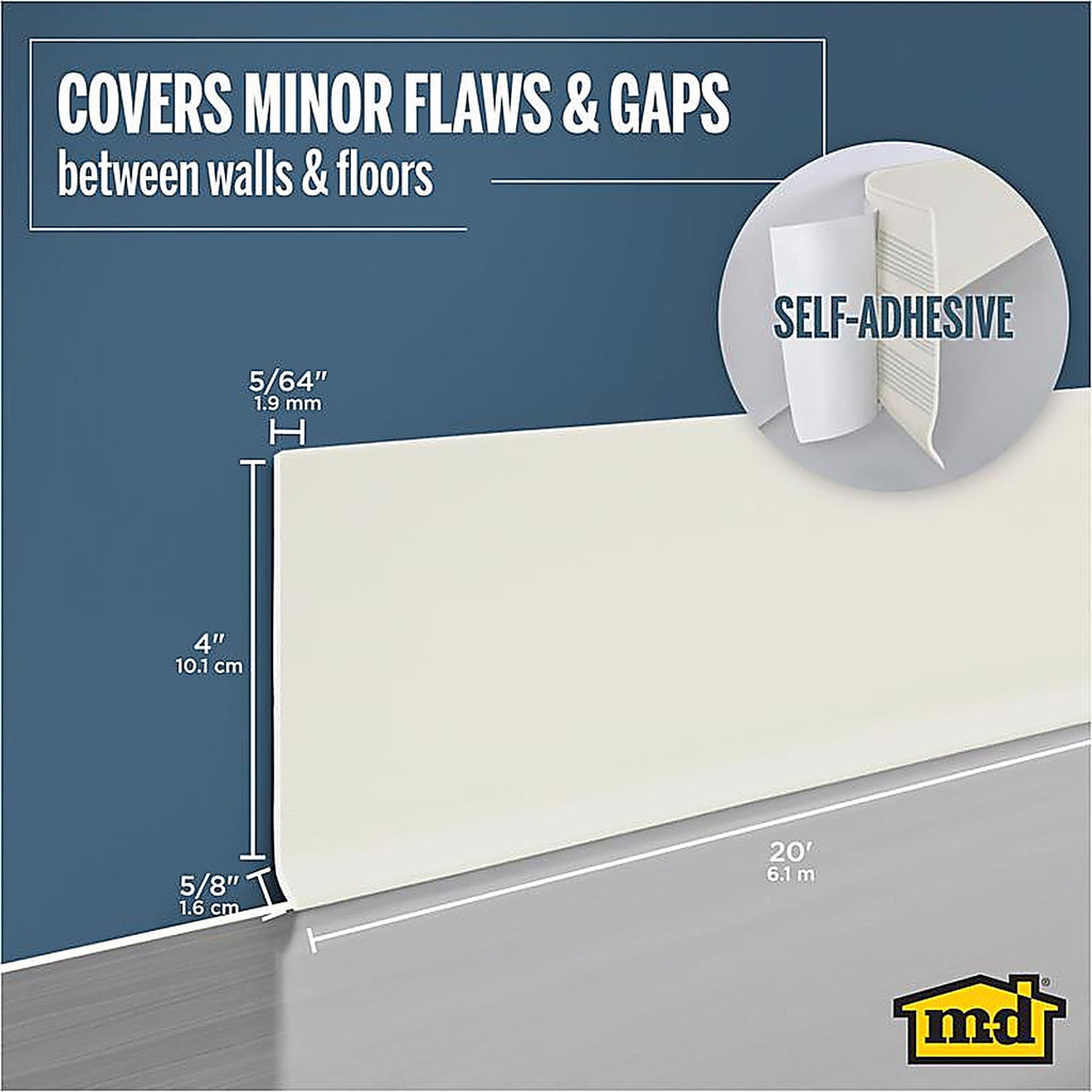 M-D - 93229 - 20 ft. L Prefinished Almond Vinyl Wall Base
