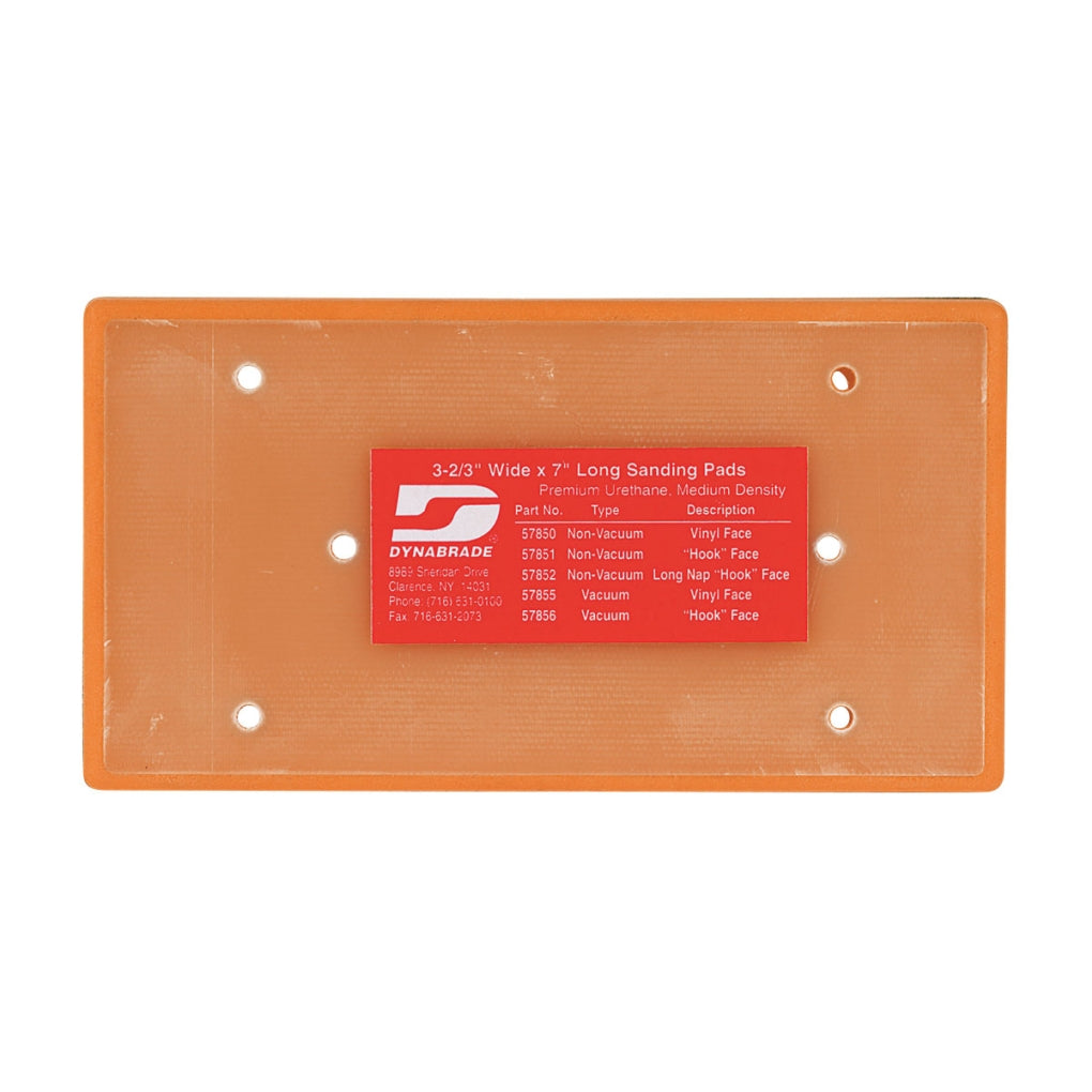 DYNABRADE - 57851 - 3-2/3 in (93 mm) W x 7 in (178 mm) L Non-Vacuum Dynabug Disc Pad, Hook-Face, Short Nap