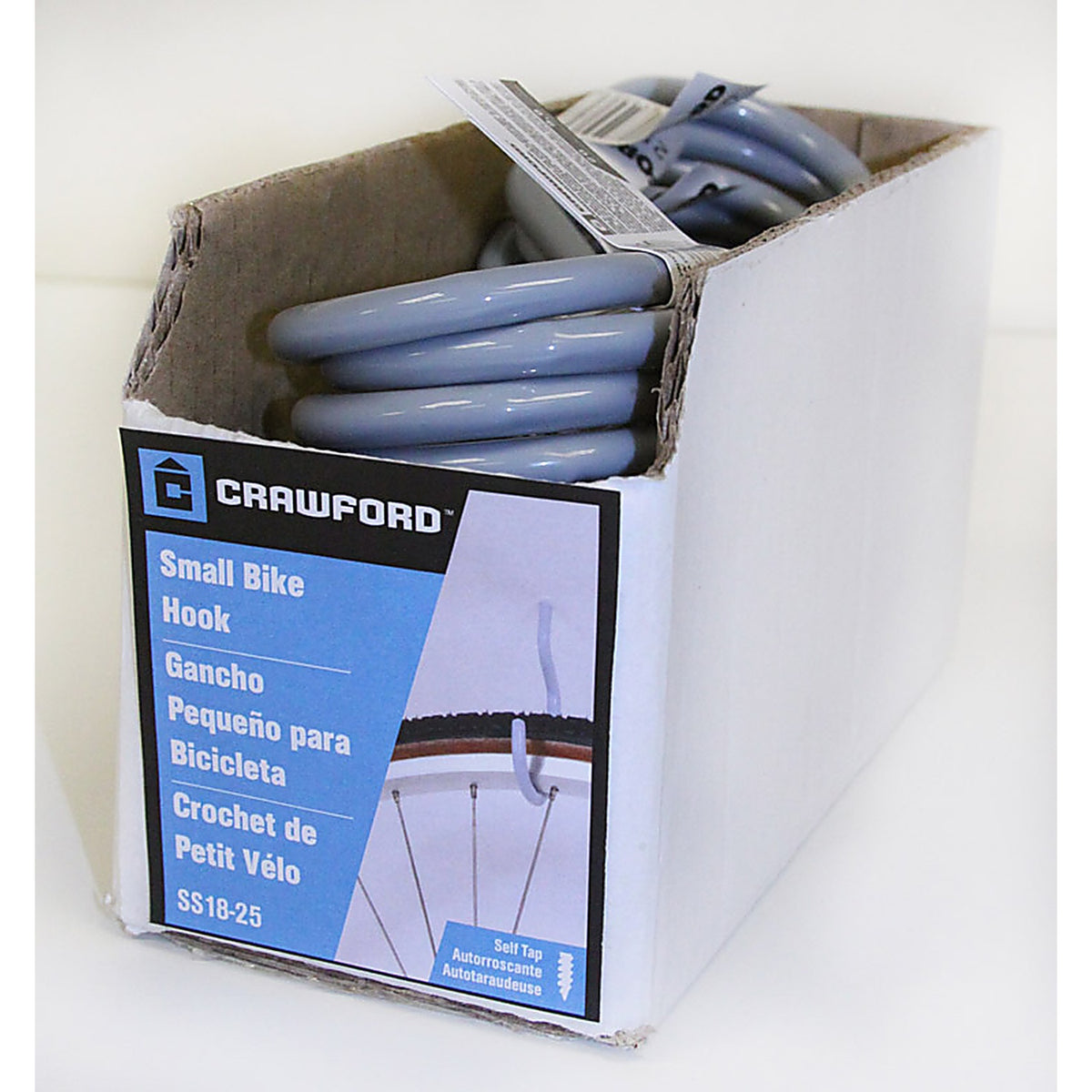 Crawford - SS18-25 - Medium Vinyl Coated Gray Steel 5.91 in. L Hook 20 lb. - 1/Pack
