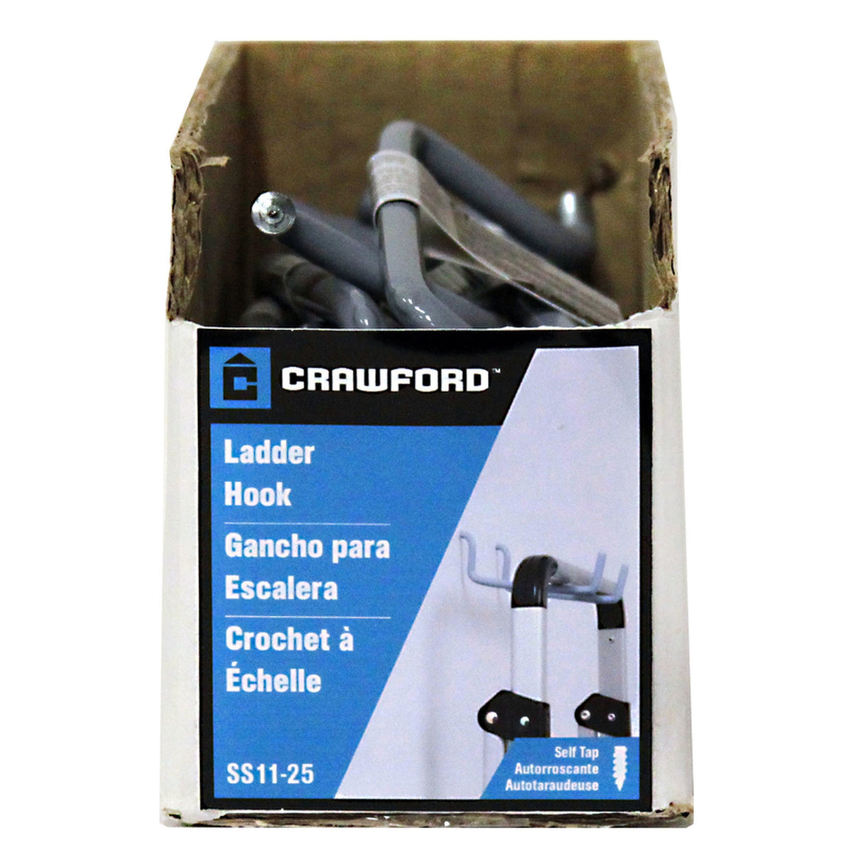 Crawford - SS11-25 - 7.66 in. L Vinyl Coated Gray Steel Storage Hook 20 lb. capacity - 1/Pack