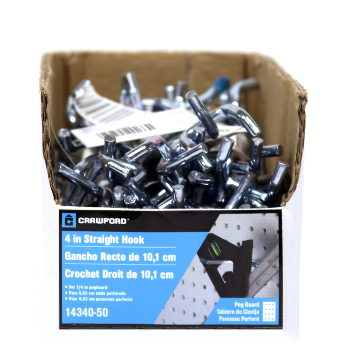 Crawford - 14340-50 - Zinc Plated Silver Steel 4 in. Peg Hooks - 1/Pack