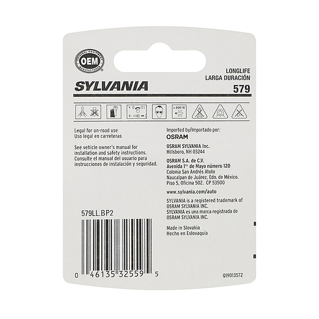 Sylvania - 579LLBP2 - 579 Long Life Mini Bulb, 2 Pack