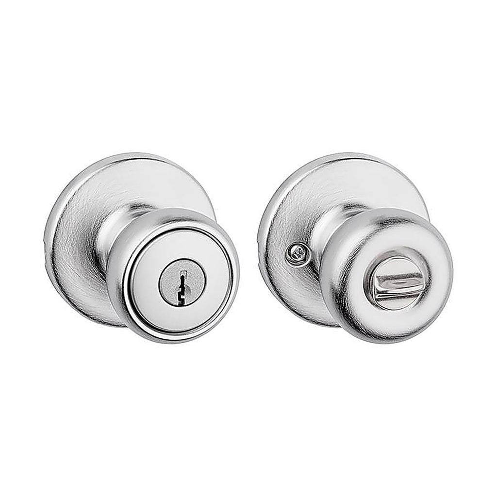 Kwikset - 94002-829 - Tylo Satin Chrome Entry Knobs ANSI/BHMA Grade 3 1-3/4 in.