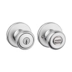 Kwikset - 94002-829 - Tylo Satin Chrome Entry Knobs ANSI/BHMA Grade 3 1-3/4 in.