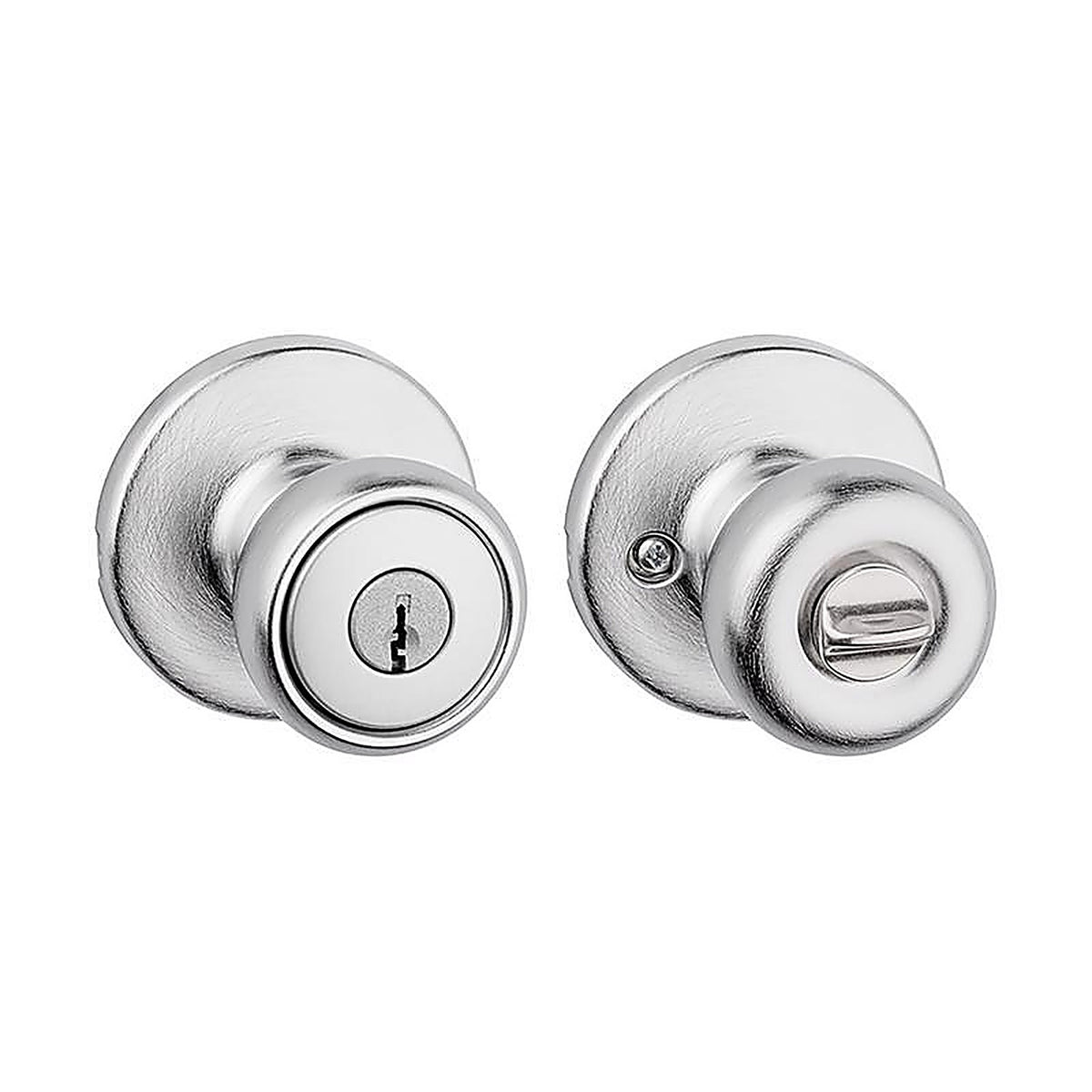 Kwikset - 94002-829 - Tylo Satin Chrome Entry Knobs ANSI/BHMA Grade 3 1-3/4 in.