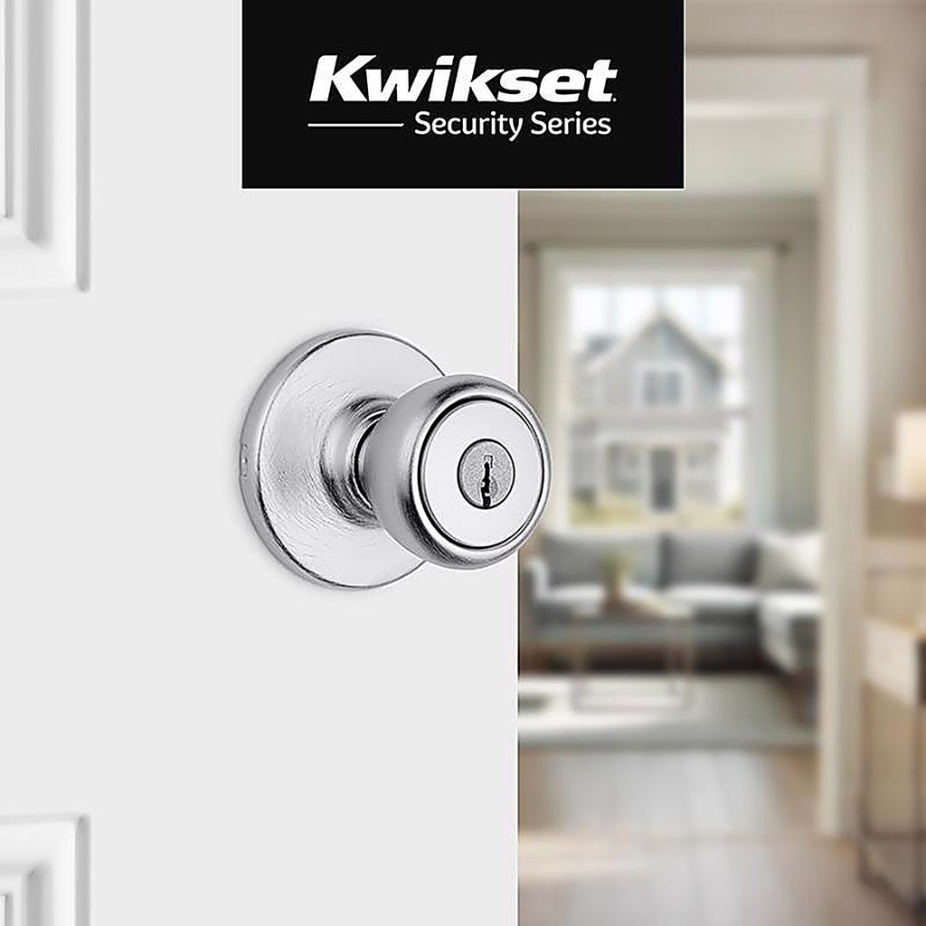 Kwikset - 94002-829 - Tylo Satin Chrome Entry Knobs ANSI/BHMA Grade 3 1-3/4 in.