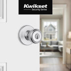 Kwikset - 94002-829 - Tylo Satin Chrome Entry Knobs ANSI/BHMA Grade 3 1-3/4 in.