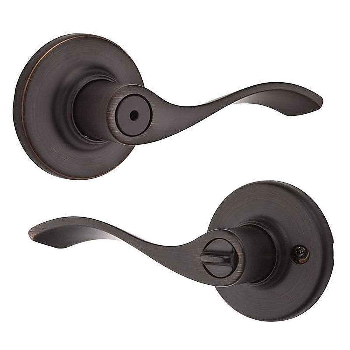 Kwikset - 93001-883 - Balboa Venetian Bronze Steel Privacy Lever 3 Right or Left Handed