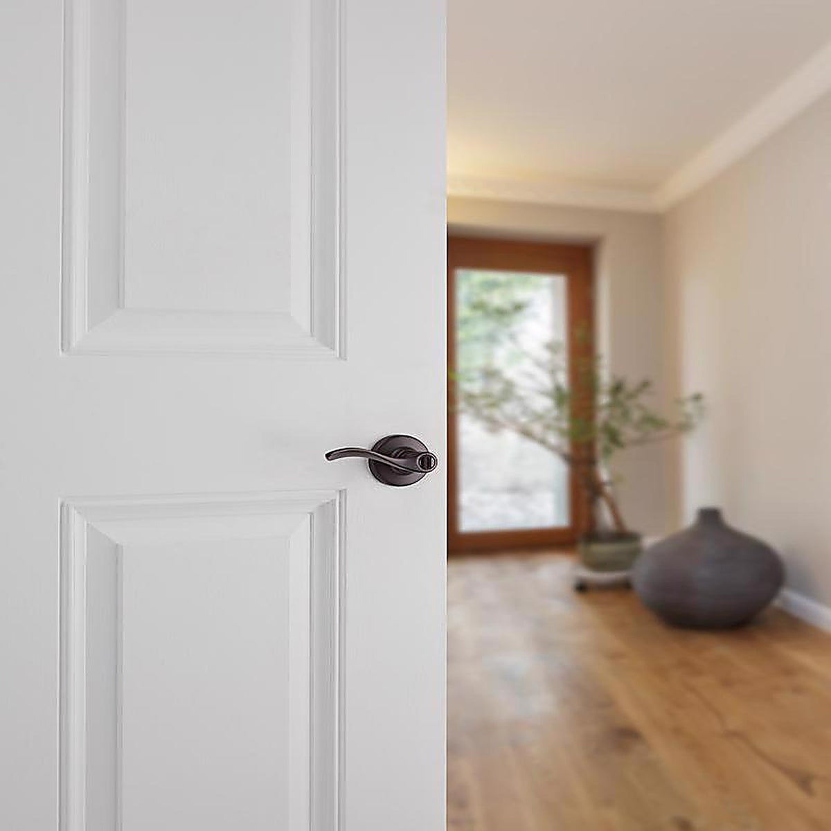 Kwikset - 93001-883 - Balboa Venetian Bronze Steel Privacy Lever 3 Right or Left Handed