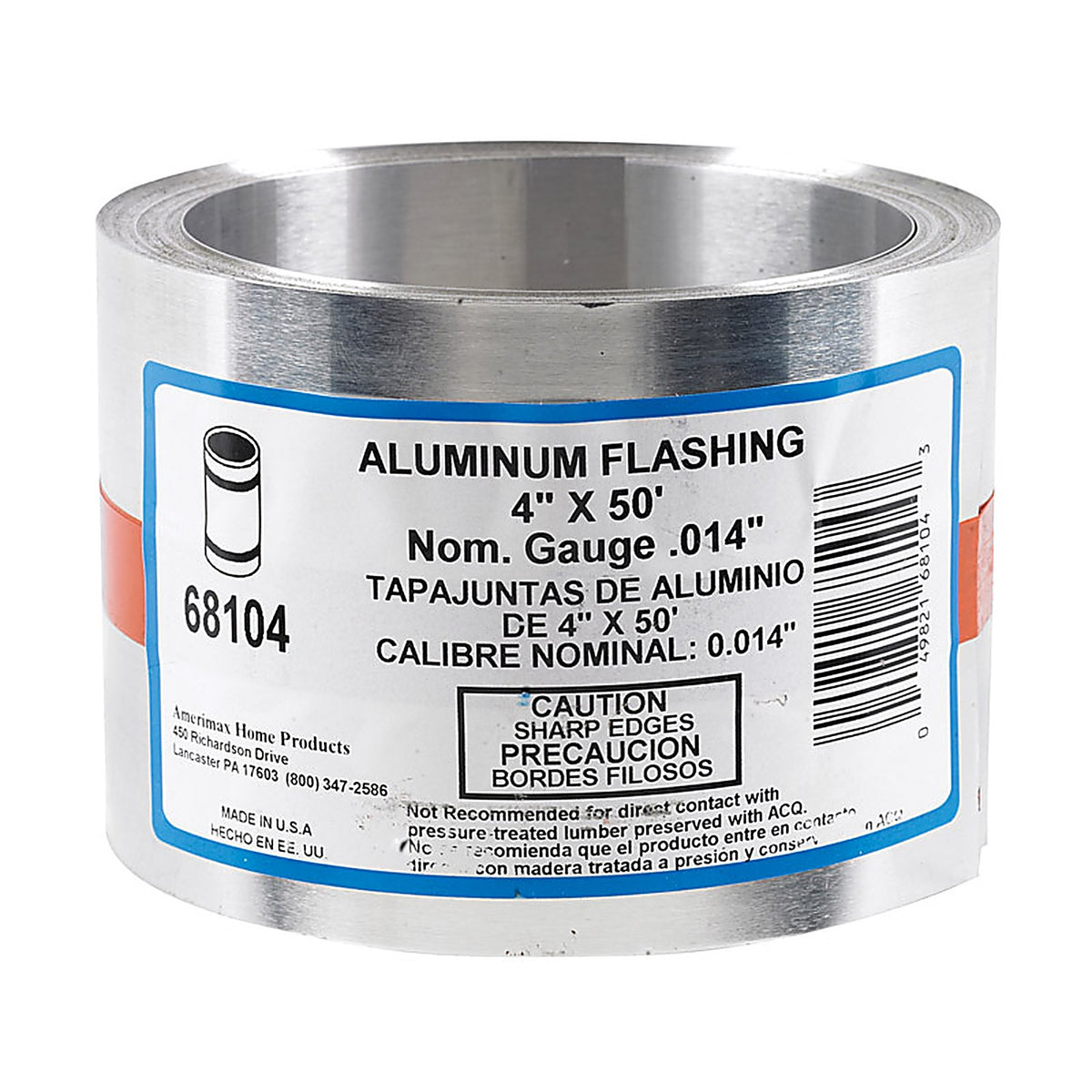 Amerimax - 68104 - 4 in. W x 50 ft. L Aluminum Flashing Silver