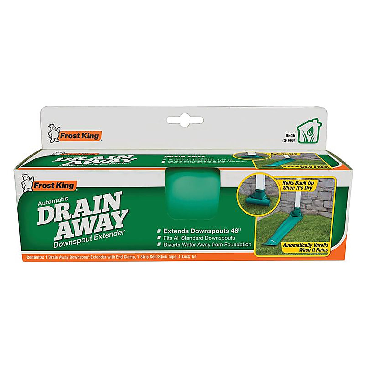 Frost King - DE46 - Drain Away 0.25 in. H x 6 in. W x 4 ft. L Green Plastic Downspout Extension