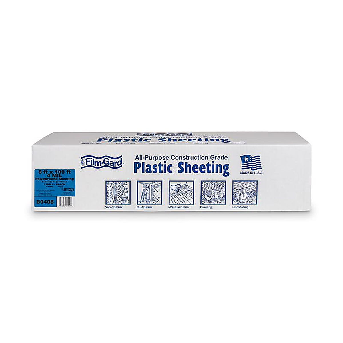 Film-Gard - 625903 - Plastic Sheeting 4 mil X 8 ft. W X 100 ft. L Polyethylene Black 1 pk