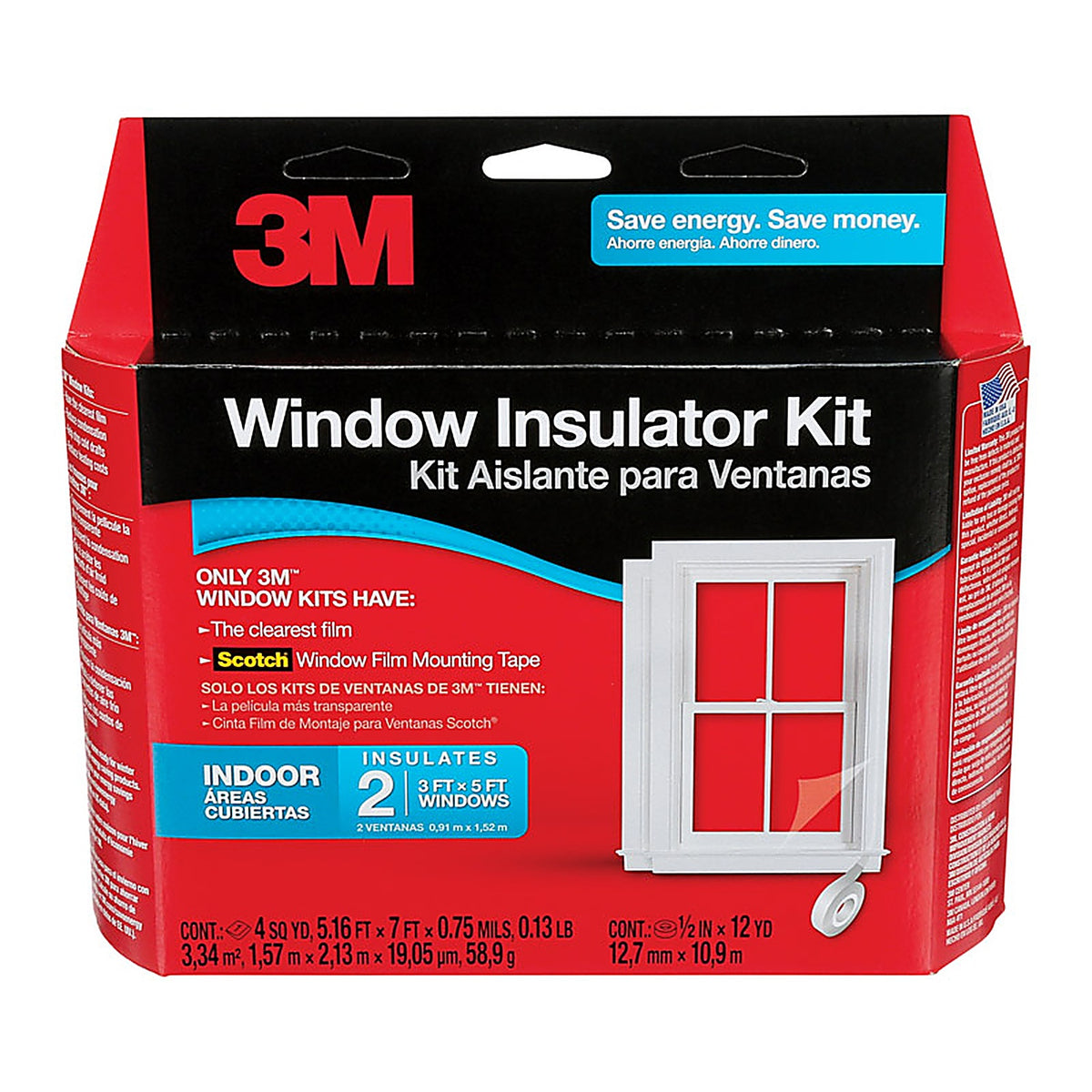 3M - 2120W6 - Clear Indoor Window Film Insulator Kit 62 in. W x 84 in. L