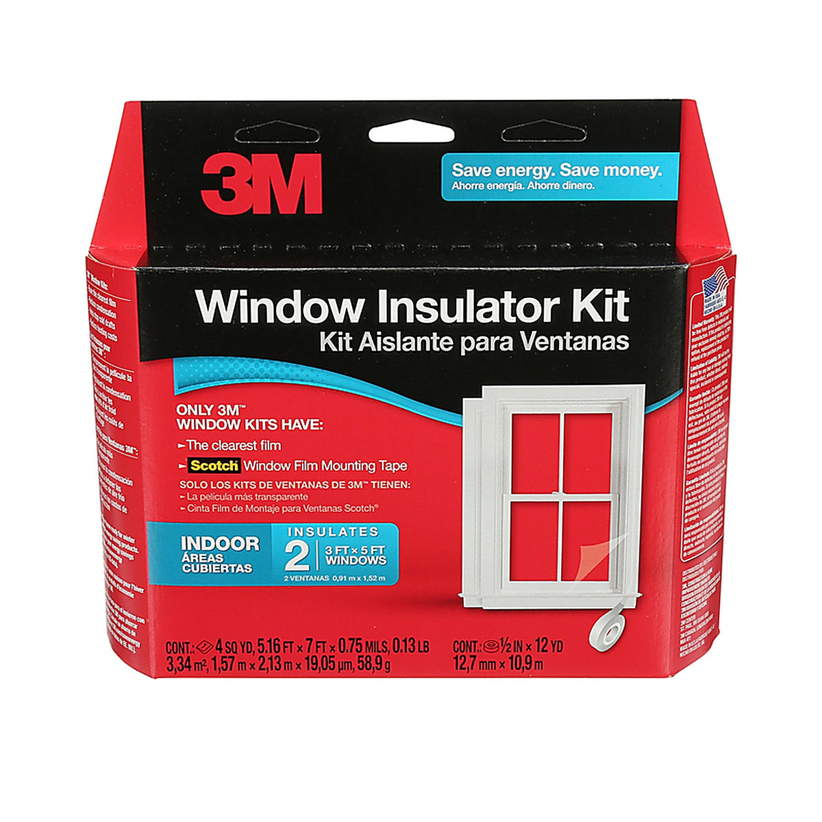 3M - 2120W6 - Clear Indoor Window Film Insulator Kit 62 in. W x 84 in. L