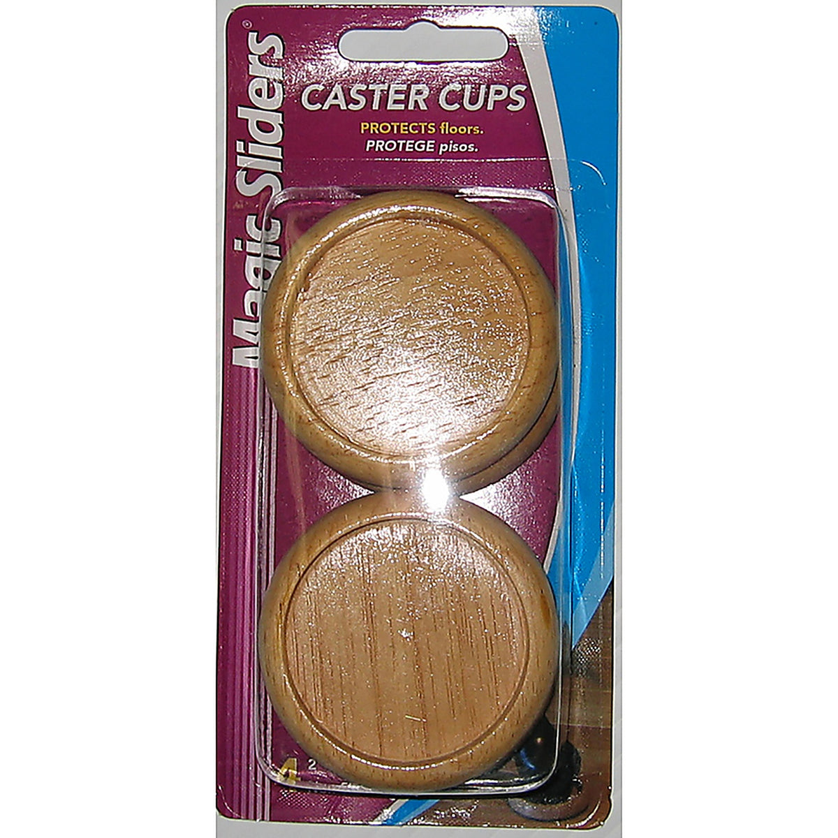 Magic Sliders - 30811 - Plastic Caster Cup Oak Round 2 in. W X 2 in. L 4 pk