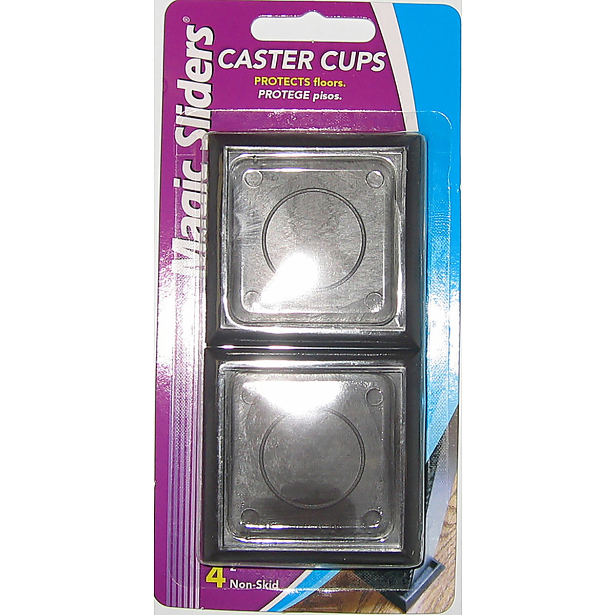 Magic Sliders - 39824 - Plastic Caster Cup Brown Square 2 in. W X 2 in. L 4 pk