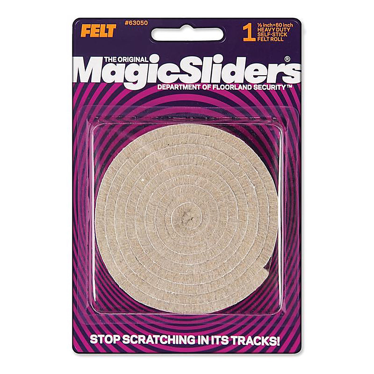 Magic Sliders - 63050 - Felt Self Adhesive Heavy Duty Roll Oatmeal Rectangle 60 in. W X 1/2 in. L 1 pk