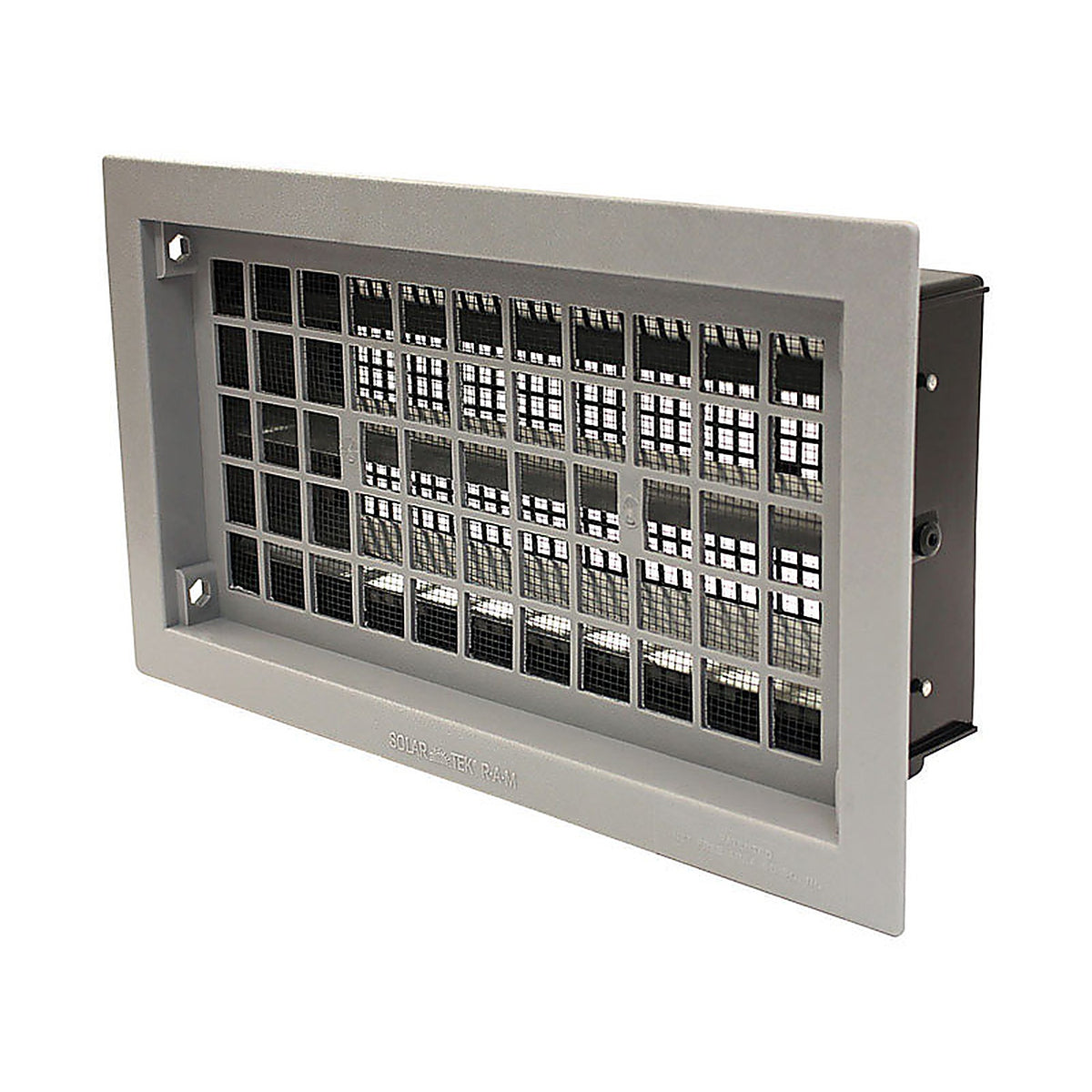 Air Vent - RAGR - 8 in. H x 16 in. W Gray Plastic Automatic Foundation Vent