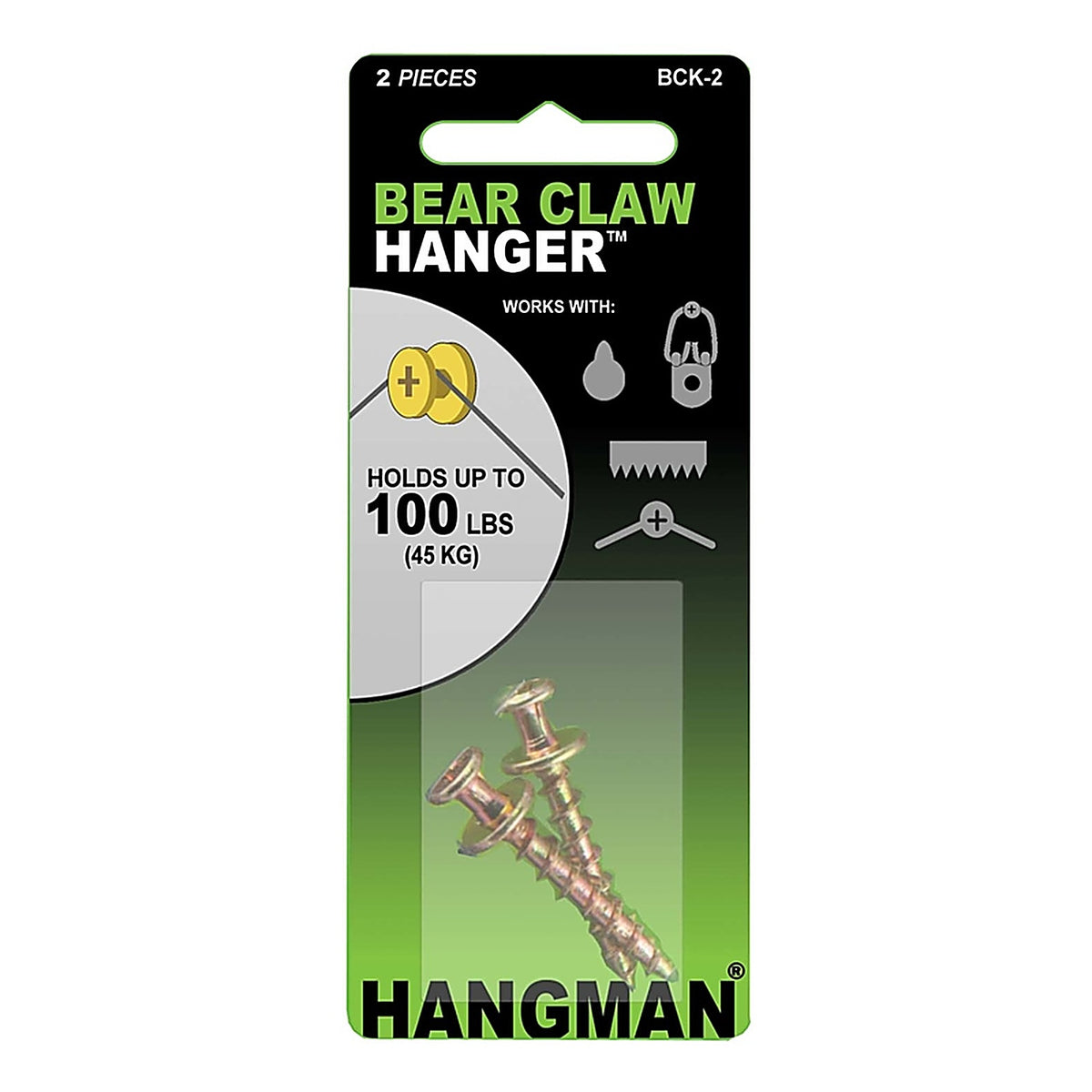 Hangman - BCK-2 - Gold Double Headed Hanger 100 lb. Heavy Duty 2 each