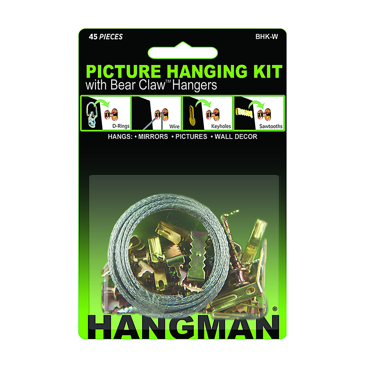 Hangman - BHK-W - Hanger 100 lb. Picture Hanging Kit 45/pc.