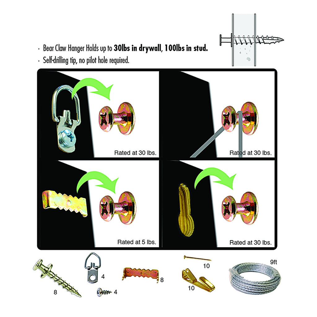 Hangman - BHK-W - Hanger 100 lb. Picture Hanging Kit 45/pc.