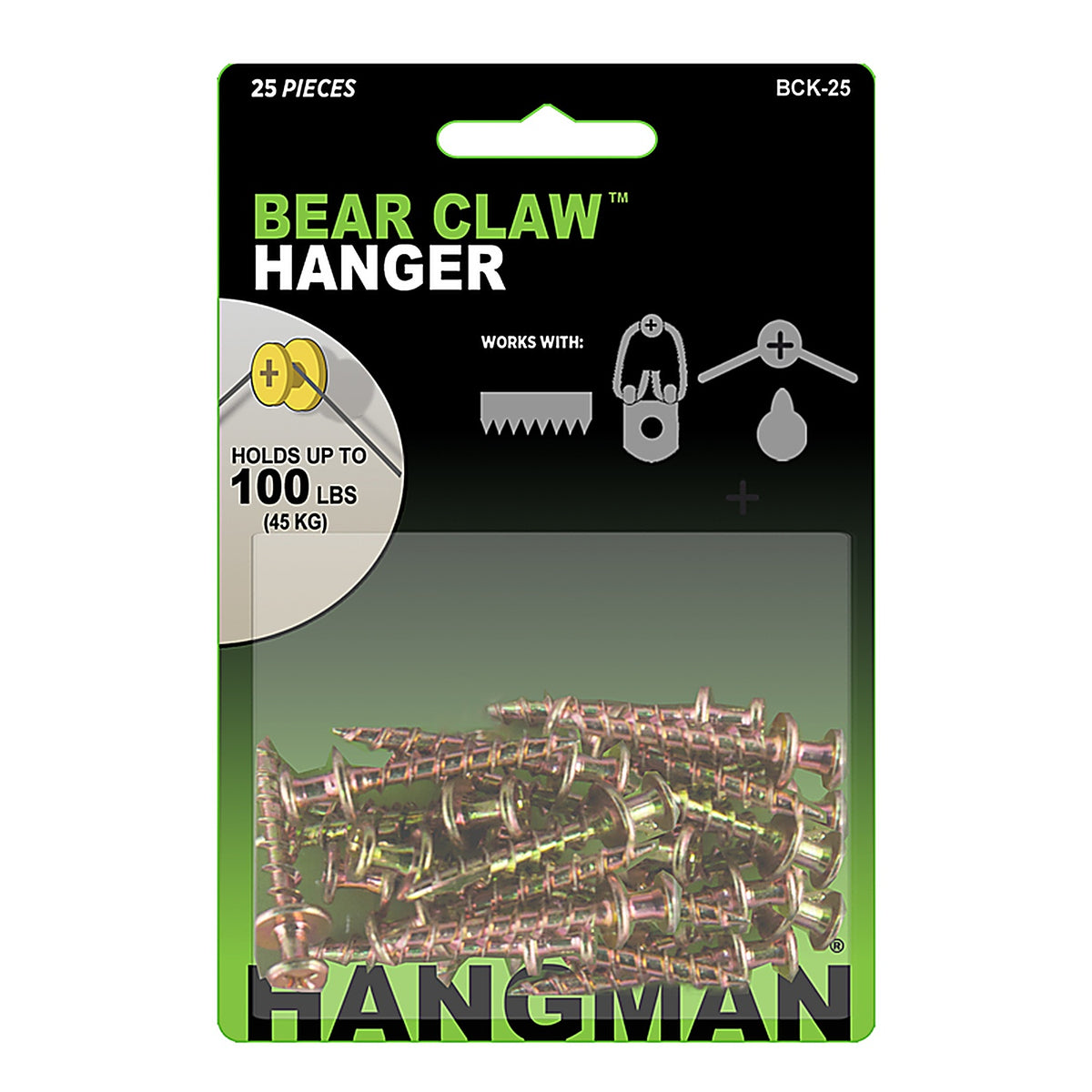Hangman - BCK-25 - Gold Heavy Duty 100 lb. Double Headed Hanger 25 each
