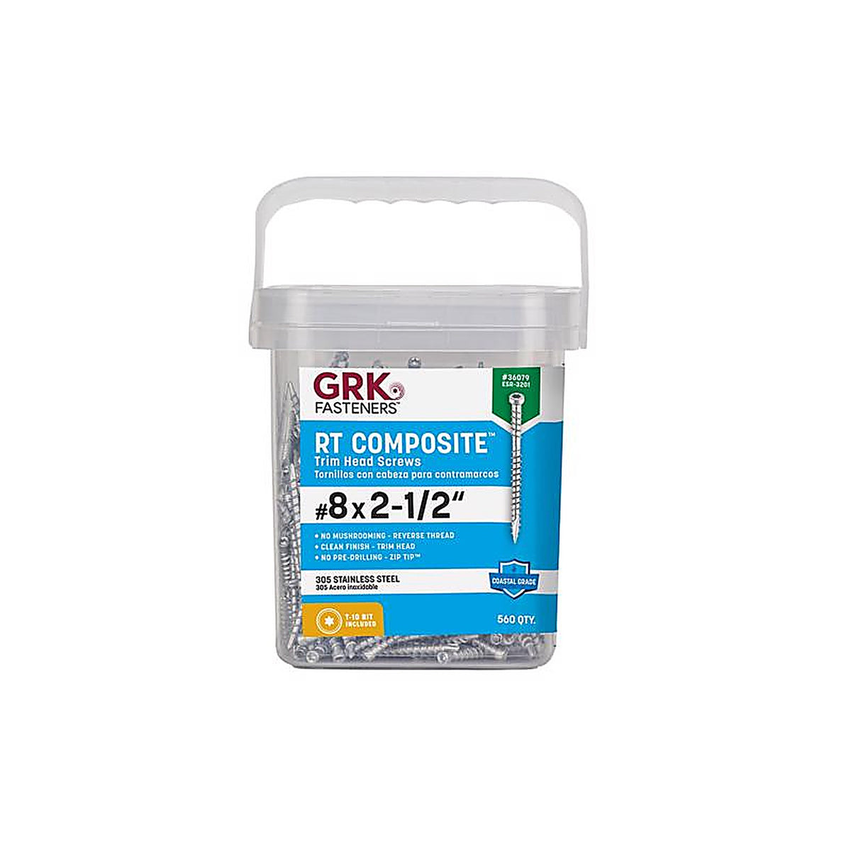 GRK Fasteners - 36079 - RT Composite No. 8 x 2-1/2 in. L Star Screws 560/Pack