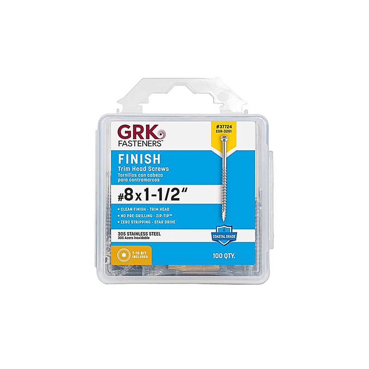 GRK Fasteners - 37724 - No. 8 x 1-1/2 in. L Star Screws - 100/Pack