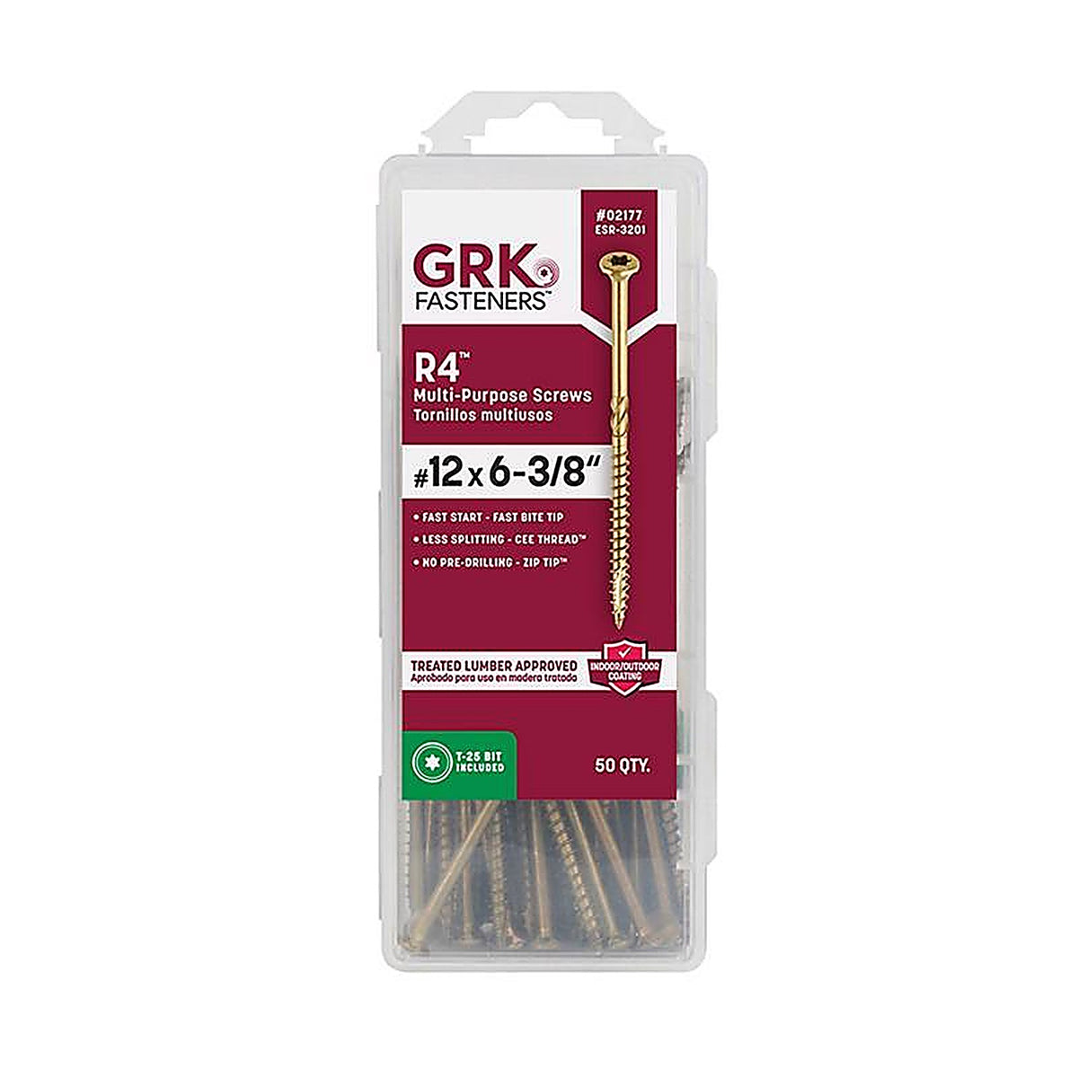 GRK Fasteners - 2177 - R4 No. 12, No. 14 x 6-3/8 in. L Star Coated Multi-Purpose Screws - 50/Pack