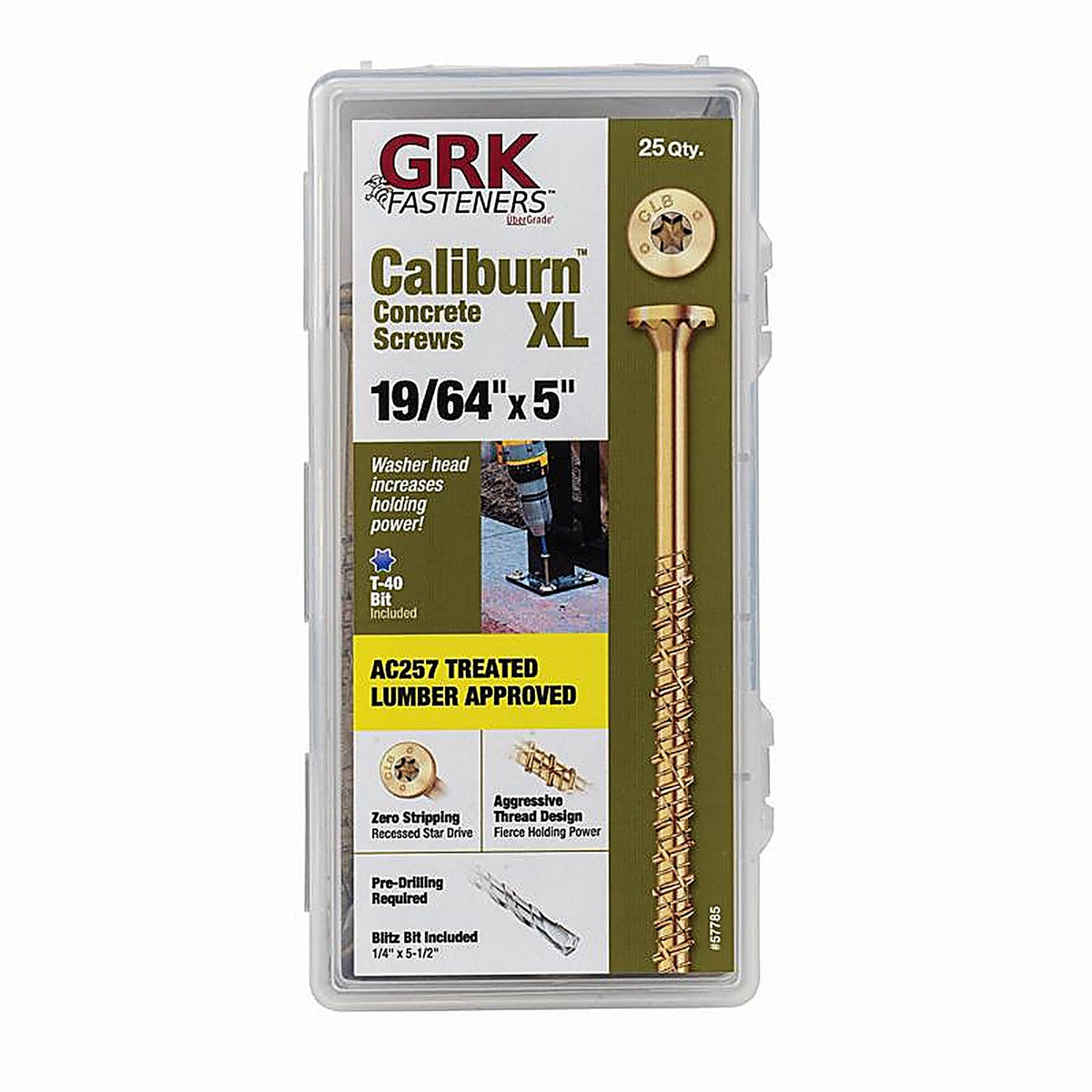 GRK Fasteners - 57785 - No.18 x 5 in. L Star Bugle Head Concrete Screws - 25/Pack
