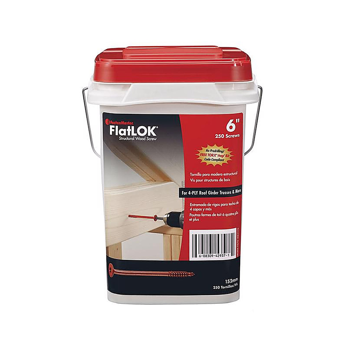 FastenMaster - FMFL006B-250 - FlatLok No. 14 X 6 in. L Torx Ttap Epoxy Wood Screws 250 pk